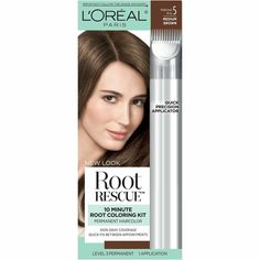 L'Oreal Root Rescue, Matches any 5 MEDUIM BROWN shades.  1 kit. New with original seal. Medium Golden Brown, Loreal Paris Makeup, Covering Grey Roots, Grey Hair Coverage, Root Cover Up, Medium Hair Color, Root Color, Covering Gray Hair, Grey Roots