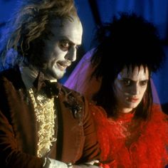 two people dressed up as dracula and the bride in a scene from the film hocky