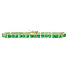 Don't be green with envy... add this gorgeous green tennis bracelet to your daily wrist line up. 14k gold plated sterling silver Square emerald crystals 7.25" in length Emerald Tennis Bracelet, Green With Envy, Tennis Bracelet, Gold Plated Sterling Silver, Tennis, Emerald, Gold Bracelet, Gold Plate, Bracelet