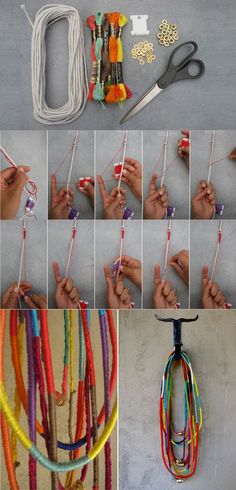 there are many different pictures of various items that can be used to make necklaces