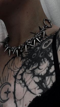 Handmade stainless steel necklace. Length: Full: 47 cm (adjustable to chocker or classic necklace) Allow up to 5 days for production plus shipping time. Goth Male Jewelry, Vkei Jewellery, Vi Aesthetic, Alt Jewelry, Gothic Jewelry Diy, Metal Collar, Necklace Aesthetic, Goth Necklace, Punk Accessories