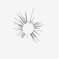 a black and white drawing of a sunburst