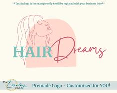 a woman's profile with the words hair dreams