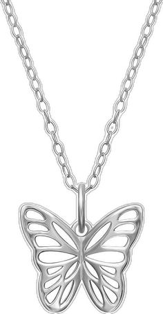 Personalized Silver Butterfly Necklace, White Sterling Silver Butterfly Necklace, Silver Butterfly Necklace With Clavicle Chain, Silver Butterfly Necklace With Clavicle Chain As Gift, Silver Butterfly Clavicle Chain Necklace Gift, White Sterling Silver Butterfly Necklace With Clavicle Chain, Silver Sterling Butterfly Necklace With Clavicle Chain, Mother's Day Butterfly Jewelry With Butterfly Charm, Mother's Day Butterfly Pendant Necklace