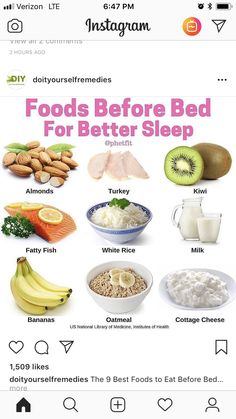 Food Before Bed, Food For Sleep, Healthy Bedtime Snacks, Fresh Eats, Food Health Benefits, Good Foods To Eat, Healing Food, 200 Calories, Food Facts