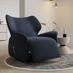 a chair that is sitting on a rug