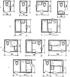 bathroom floor plans with toilet and bidet in the same room, including two sinks