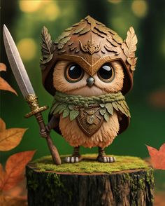 Fantasy Owl Art, Fantasy Owl, Owl Character, Mythical Creatures Art, Baby Owls, Fantasy Rpg, Drawing Reference Poses, Character Portraits