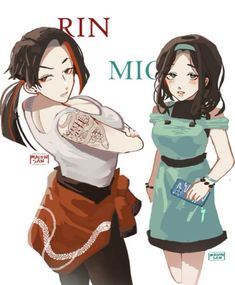 Rin And Mio The Mimic, Rin The Mimic, Human Version, Anime Aesthetic, Just For Laughs Videos, Amazing Art, Cute Drawings