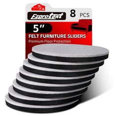 a pack of 5 felt furniture sliders