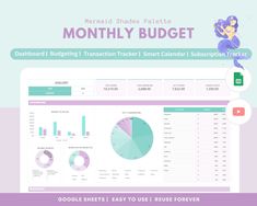 Beautiful Google Sheets Monthly Budget Spreadsheet | Budget Planner| Budget Dashboard| Budget Tracker| Expense Tracker| Personal Finance healthplanner #dayplannerprintable Expenses Spreadsheet, Budget Dashboard, Spreadsheet Budget, Budgeting Template, Wedding Budget Planner, Financial Budget