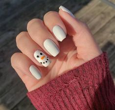 Snowman Nail, Winter Nails Acrylic, Christmas Nails Easy, Cute Christmas Nails, Christmas Gel Nails, Purple Nail, Christmas Nails Acrylic, Cute Gel Nails