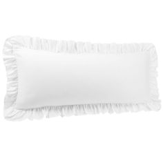 a white pillow with ruffled edges