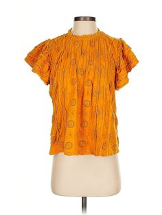 Assorted Brands Short Sleeve Blouse Size: Small Tops - used. 100% Cotton | Short Sleeve Blouse: Orange Tops - Size Small Orange Tops, Orange Shorts, Orange Top, Small Tops, Short Sleeve Blouse, Cotton Shorts, Short Sleeves Tops, Sleeve Blouse, Women Handbags