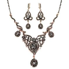 Turkish Jewelry Gray Crystal Flower Jewelry Set for Bride with Cubic Zircon in Gold Color Jewelry Sets Gold, Flower Women, Vintage Jewelry Sets, Detailed Jewelry, Turkish Jewelry, Rhinestone Wedding, Fantasy Jewelry, Crystal Flower, Necklace Vintage