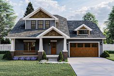 this is an artist's rendering of these craftsman - style home plans