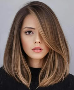 Thick Collar Bone Length Hair, Fall 2024 Hair Cut Trends Brunette, Medium Hair Cuts Trend 2024, 2024 Brunette Hair Cuts, Hair Cuts 2024trends Medium, Collar Bone Length Hair, Brown Hair Spring 2024, Shoulder Haircut