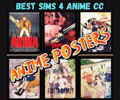 four anime posters with the words best sms 4 anime c's in front of them