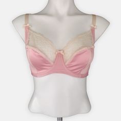 Brand - Parfait Beautiful, Light Pink Bra, Featuring Seamed, 3-Part Underwire Cups. Made From Silky Soft, Satin Fabric. The Cups Are Trimmed With Ivory Colored Lace. Accented With Cute, Satin Ribbon Bows. The Sides Are Boned For A Flattering Fit. Mesh Lined. Full Coverage Fit. Especially Designed For Fuller Bust. The Back Of The Band Is Made From Stretchy, Breathable Mesh. It Has A Back Hook And Eye Closure, And Adjustable Straps. Fabric - 95%Polyester, 5% Elasthanne Blend Size 38d Condition - N Fitted Lace Trim Nursing Bra, Fitted Underbust Nursing Bra With Padded Cups, Fitted Underbust Bra With Removable Cups, Pink Underwire Bra With Removable Cups, Full Cup Pink Nursing Bra With Padded Cups, Pink Full Cup Nursing Bra With Padded Cups, Fitted Full Cup Padded Nursing Bra, Fitted Padded Full Cup Nursing Bra, Fitted Underbust Nursing Bra