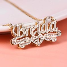 Item:2021S0106 Material: Copper. Color: Gold. Necklcae Chain Length: 14",16",18",20",22". Process: Gold plated. Recipient: Woman, Mom, Wife, Girl Friend, Children, Family. Product Type: Personalized Jewelry. Gift Type: Set. Occasions: Valentine's Day, Mother's Day, Christmas, Birthday, etc. Jewelry Type: Name Necklace, Initial Necklace. Brand: Silviax Jewelry. Gold Double Heart Name Necklace Gift, Double Heart Custom Name Necklace As Gift, Custom Name Double Heart Necklace For Personalized Gift, Customized Double Heart Name Necklace Gift, Personalized Double Heart Custom Name Necklace, Custom Crown, Silver Jewlery, White Gold Chain, Necklace Initial