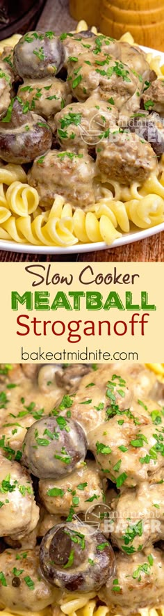 slow cooker meatball stroganonoff is an easy and delicious meal