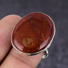 Valuable Natural Red River Jasper Ring In 925 Sterling Silver, Jasper Ring, Jasper Jewelry, Red Stone Ring, Anniversary Gift, Gift For Her Item Description:- * Gemstone : Red River Jasper * Stone Shape : Oval Cabochon * Ring Size:- 4 To 13 US * Metal : 925 Sterling Silver Shipping Details: We will ship your parcel in 1-2 business days Under Free Economy Shipping we will ship your parcel via Indiapost or Dhl E-commerce and it takes 2-3 weeks to get in delivered normally but sometimes due to custo Red Stone Ring, Jasper Ring, Jasper Jewelry, Cabochon Ring, Red River, Jasper Stone, Mens Birthday Gifts, Red Stone, Oval Cabochon