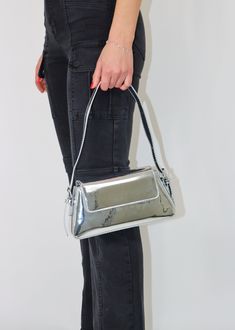 Statement Bag, Bag Silver, Silver Button, Silver Buttons, Metallic Silver, Night Out, Shoulder Strap, Shoulder Bag, Collage