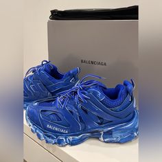 Like New Size 39 Blue Balenciagas Need Gone Fast Balenciaga Track, Blue Sneakers, Mens Shoes Sneakers, Limited Time, Balenciaga, Men's Shoes, Shoes Sneakers, Color Blue, Track