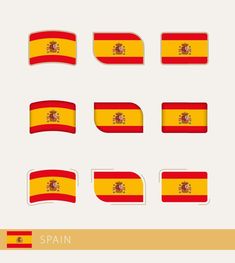 Vector flags of Spain, collection of Spain flags. Spain Flag, Vector Frame, Vector Free, Spain, Flag, Clip Art, Frame