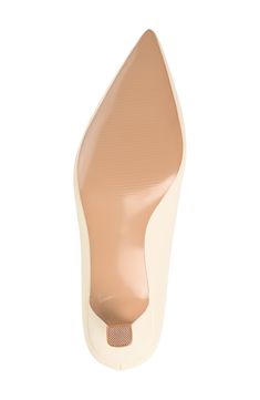 Bring classy style to your wardrobe with a pointed-toe pump crafted from smooth faux leather and lifted by a just-right kitten heel. 2" heel Synthetic upper, lining and sole Imported Chic Synthetic Kitten Heels With Pointed Toe, Cream Low Heel Court Shoes With Branded Heel Counter, Cream Low Heel Court Shoes With Branded Heel, Beige Fitted Kitten Heels With Low Heel, Fitted Cream Court Shoes With Pointed Toe, Office Almond Toe Synthetic Kitten Heels, Cream Kitten Heels With Padded Heel And Almond Toe, Cream Kitten Heels With Sculpted Heel And Pointed Toe, Cream Pointed Toe Heels With Reinforced Heel