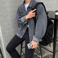 size clothes length shoulder width chest circumference Sleeve Length M 70cm 53cm 118cm 62cm L 72cm 55cm 122cm _ 64cm _ XL 74cm 57cm 126cm _ 66cm Mens Fall Outfits, Denim Outerwear, Hoodie Cardigan, Denim Tote, Vest Shirt, Mens Spring