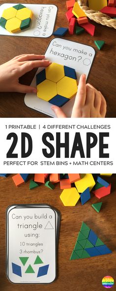 I love Maths Shapes, Printable Challenge, Kindergarten Shapes, Math Camp, Stem Bins, Cards Easy