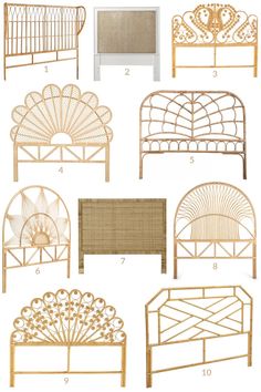 the different types of beds and headboards are shown