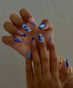 Hoco Nails, Bubble Nails, Spring Nail Designs, Summery Nails, Minimal Nails, Blue Nail Designs, Blue Nail, Nail Jewelry