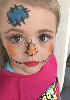 Simple Kids Halloween Makeup, Easy Pumpkin Face Paint, Quick Halloween Face Paint, Face Painting Ideas For Kids Halloween, Simple Halloween Face Paint, Pintura Facial Halloween, Easy Halloween Face Paint For Kids, Easy Face Painting, Fall Festival Face Painting Ideas