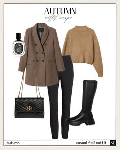 Fall outfits, fall outfits women, fall outfits aesthetic, fall outfits for school, fall outfits 2023, fall outfits casual, fall outfits 2023 trends, fall outfit ideas, casual fall outfits,brown sweater outfit, brown sweater outfit winter, brown coat outfit fall, knee high boots outfit for fall Brown Sweater Outfit, Brown Coat Outfit, Fall Coat Outfit, Double Breasted Coat Women, Knee High Boots Outfit