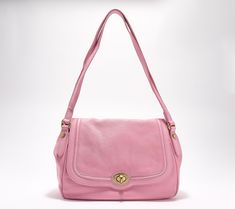 With a chic turnlock closure, this buttery soft leather shoulder bag offers added security for busy days and jam-packed nights. From American Leather Co. American Leather, Hobo Handbags, Dream Clothes, Dusty Rose, Fashion Handbags, Leather Shoulder Bag, Soft Leather, Dream Closet, Zip Pockets