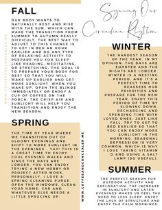 Living In Harmony, Slow Living Activities, Living With The Seasons, Cyclical Living, Living Seasonally, Holistic Homeschooling, Circadian Rhythm Reset, Circadian Rhythm Chart, Seasonal Living