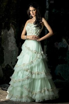 east meets west Designer Bridal Lehenga Choli, Designer Bridal Lehenga, Long Gown Dress, Long Dress Design, Indian Gowns Dresses, Ghagra Choli, Bridal Lehenga Choli