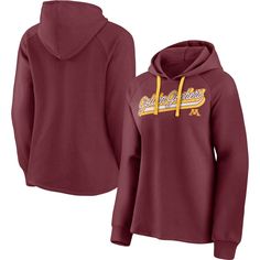 Layer up in bold Minnesota Golden Gophers fashion with this Script hoodie from Fanatics. This slick pullover features a large stylized wordmark across the chest and raglan sleeves that provide ease of movement and a comfortable fit. Reach for this fun Minnesota Golden Gophers hoodie at the first sign of cooler weather and prove that lower temperatures have no bearing on your show of support. Washington Football Team, Minnesota Golden Gophers, Washington Football, Raglan Pullover, First Contact, Football Team, Long Sleeve Hoodie, Women Brands, Minnesota