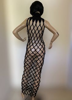 "Sleeveless black fish net mesh top - dress with turtle neck. It is comfortable and stretched. Can be dressed with your favorite sleeves or sleeveless tank dress or tank top,with leggings or jeans. SIZE CHART SIZE S - US 6, UK 8, EU 36 bust: bust around 34.5\"/90cm Waist: waist around 27.5\"/70cm Hips: hips around 34.5\"/90cm SIZE M - US 8, UK 10, EU 38 bust: bust around 37.5\"/95cm Waist: waist around 29.5\"/75cm Hips: hips around 37.5\"/95cm SIZE L - US 10, UK 12, EU 40 bust: bust around 39.5\ Mesh Club Dress With Sheer Back, Sheer Back Mesh Dress For Club, Stretch Mesh Club Dress, Summer Stretch Mesh Dress With Mesh Back, Black Mesh Dress For Club, Black Mesh Dress With Sheer Back, Black Fishnet Dress For Night Out, Stretch Mesh Beach Dress, Beach Stretch Mesh Dress