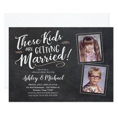 Funny Old Photos Rehearsal Dinner Invitations Rehearsal#Dinner#Invitations#Shop Funny Wedding Photos, Wedding Shower Invitations, Chalkboard Wedding, Engagement Announcement, Save The Date Postcards, Rehearsal Dinner Invitations, Dinner Invitations