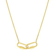 This delicate and beautiful 14k gold carabiner links pendant necklace is an exceptional gift for that special someone in your life. Click on this JEWELRY & WATCHES GUIDE to learn about fit, styles, materials and more! This delicate and beautiful 14k gold carabiner links pendant necklace is an exceptional gift for that special someone in your life. Click on this JEWELRY & WATCHES GUIDE to learn about fit, styles, materials and more! FEATURES Pendant size: 3/16" L x 13/16" W Chain length: 18 in. C Special Someone, Diamond Cut, Chain Lengths, Chain Length, Lobster Claw, Gold Finish, Gender Female, Jewelry Necklace Pendant, Diamond Cuts