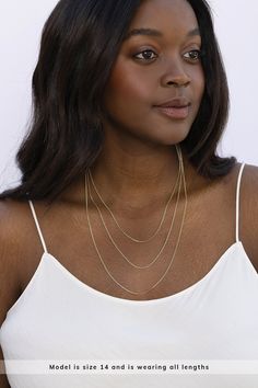 Dainty and sleek, the Carina Chain is not one to be overlooked. With three connection points and a subtle shine, this chain will be your new favorite addition to your layer. STYLING TIP: Add any of our charms to create your perfect look! Gold filled or sterling silver 1.8mm chain width Available in 3 lengths: 18" - 19" 21" - 22" 24" - 25" Adjustable Snake Chain Necklace For Layering, Delicate Chain Necklace For Layering, Minimalist Cable Chain Necklace For Layering, Minimalist Adjustable Chain Necklace For Layering, Delicate Cable Chain Necklace For Layering, Everyday Rolo Chain Necklace, Delicate Rolo Chain Necklace, Minimalist Station Necklace With Delicate Chain For Layering, Delicate Box Chain Necklace For Everyday