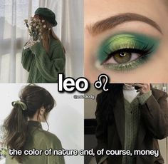 a collage of photos with the words leo on it and an image of a woman's face