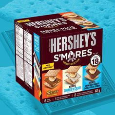 there is a box of hershey's smores on the table