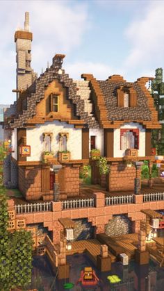 Minecraft Tavern, Minecraft Castle Designs, Rumah Minecraft Sederhana, Minecraft Mansion, House Plans Ideas, Minecraft Structures, Custom Floor Plans, Minecraft House Plans, Bangunan Minecraft