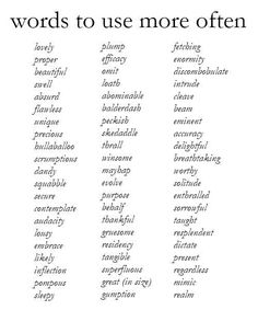 words to use more often in the dictionary