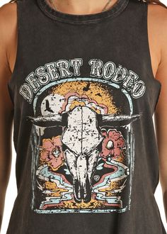 Unleash your inner cowgirl flair with the Rock & Roll Desert Rodeo Graphic Tank! Perfect for those who adore a mix of rugged western charm and contemporary style, this tank is a standout piece in any wardrobe. Style: Tank Color: Black Sleeves: Sleeveless Detail: Desert Rodeo Graphic Material(s): 100% Cotton Fabric: Non-Stretch Style #: BW20T03288 Graphic Material, Black Sleeves, Rock Roll, Wardrobe Style, Graphic Tank, Rodeo, The Rock, Graphic Tank Top, Rock And Roll