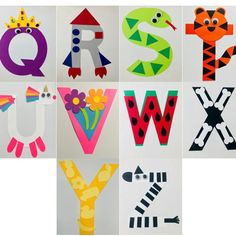 several different types of letters and numbers made out of construction paper are shown in this collage